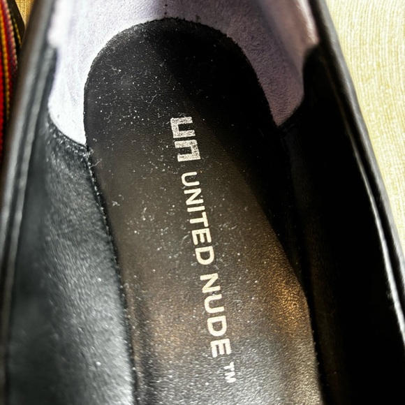 UNITED NUDE Sz 38 Multi Coloured Striped Funky Heel Slip On Ballet Flats Shoes - Picture 4 of 12